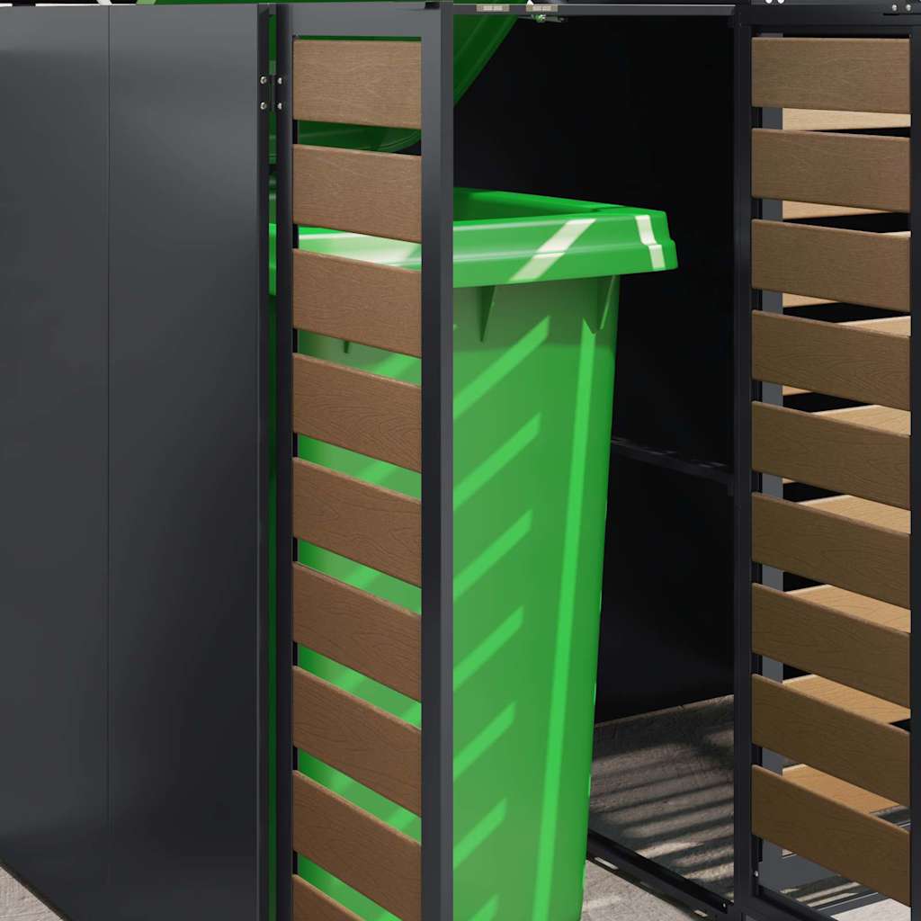 vidaXL Przechowalnia na 3 kosze na odpady 340 x 77.5 x 115.5 cm Stal