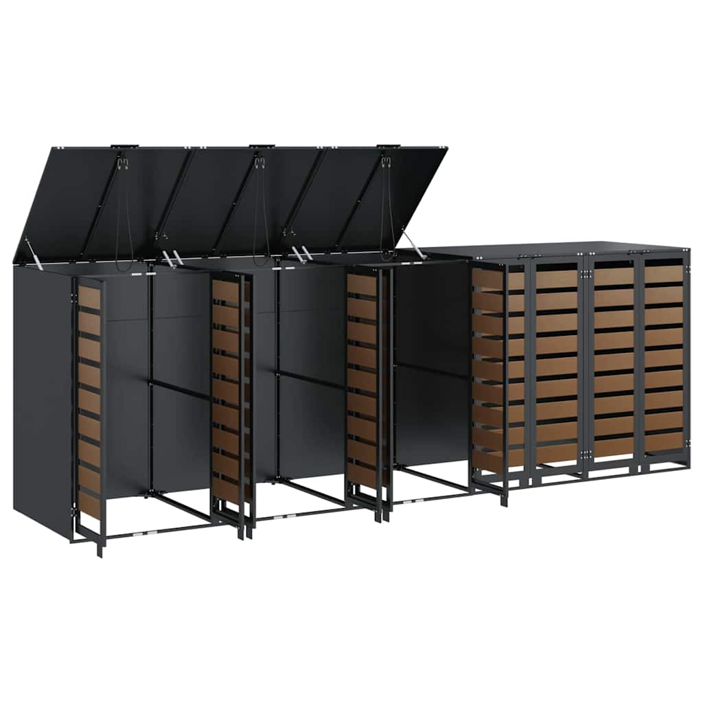 vidaXL Przechowalnia na 3 kosze na odpady 340 x 77.5 x 115.5 cm Stal