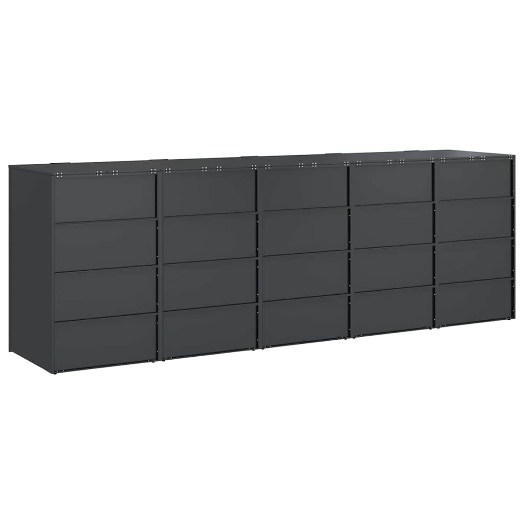 vidaXL Przechowalnia na 3 kosze na odpady 340 x 77.5 x 115.5 cm Stal