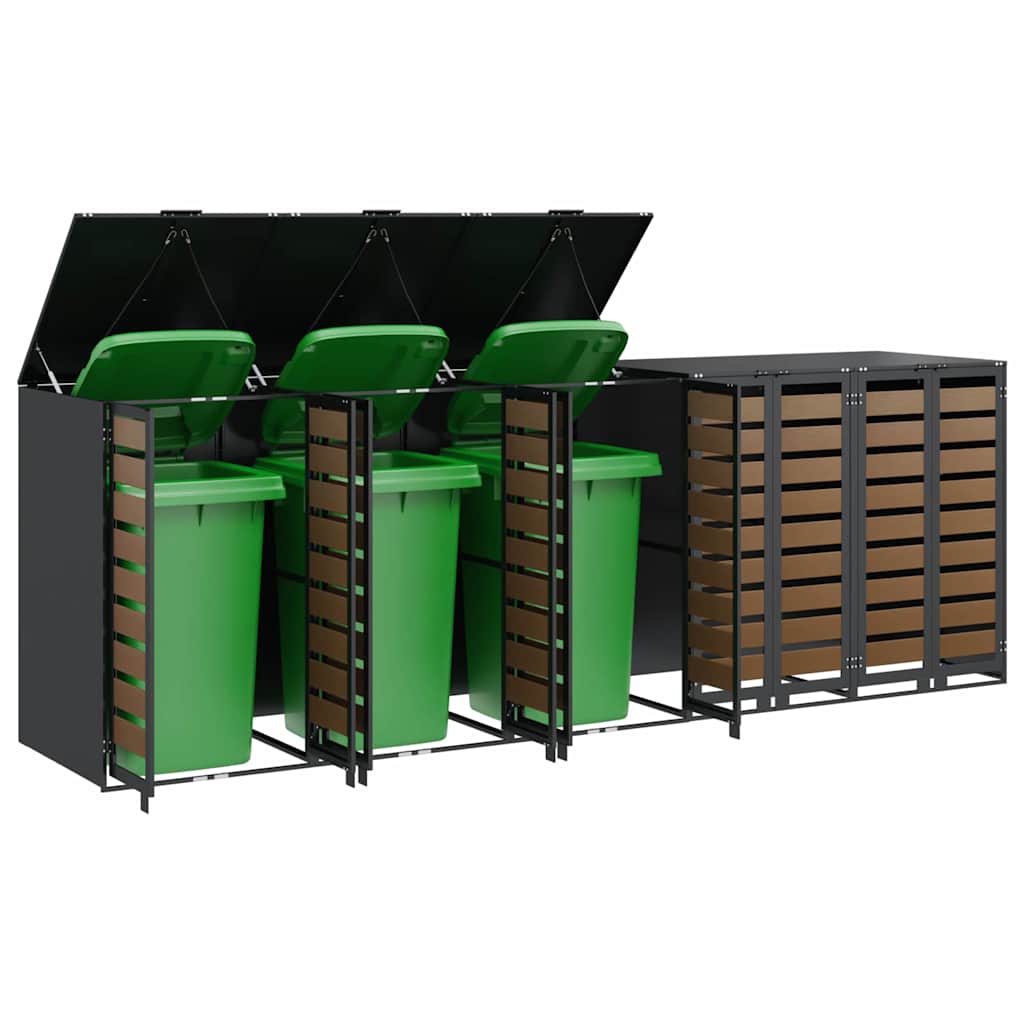 vidaXL Przechowalnia na 3 kosze na odpady 340 x 77.5 x 115.5 cm Stal