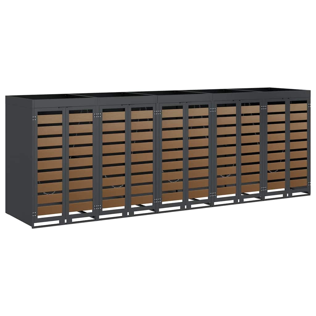 vidaXL Przechowalnia na 3 kosze na odpady 340 x 77.5 x 115.5 cm Stal