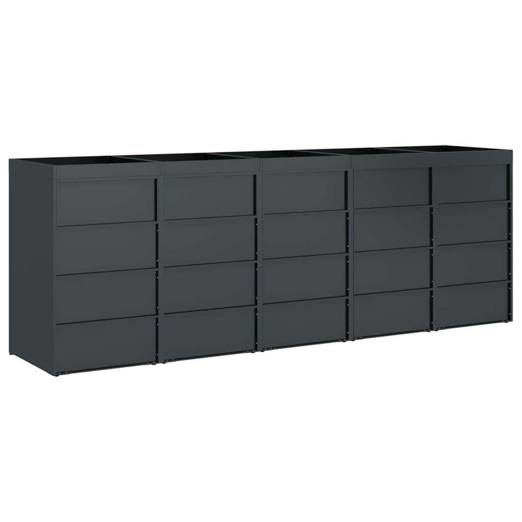 vidaXL Przechowalnia na 3 kosze na odpady 340 x 77.5 x 115.5 cm Stal