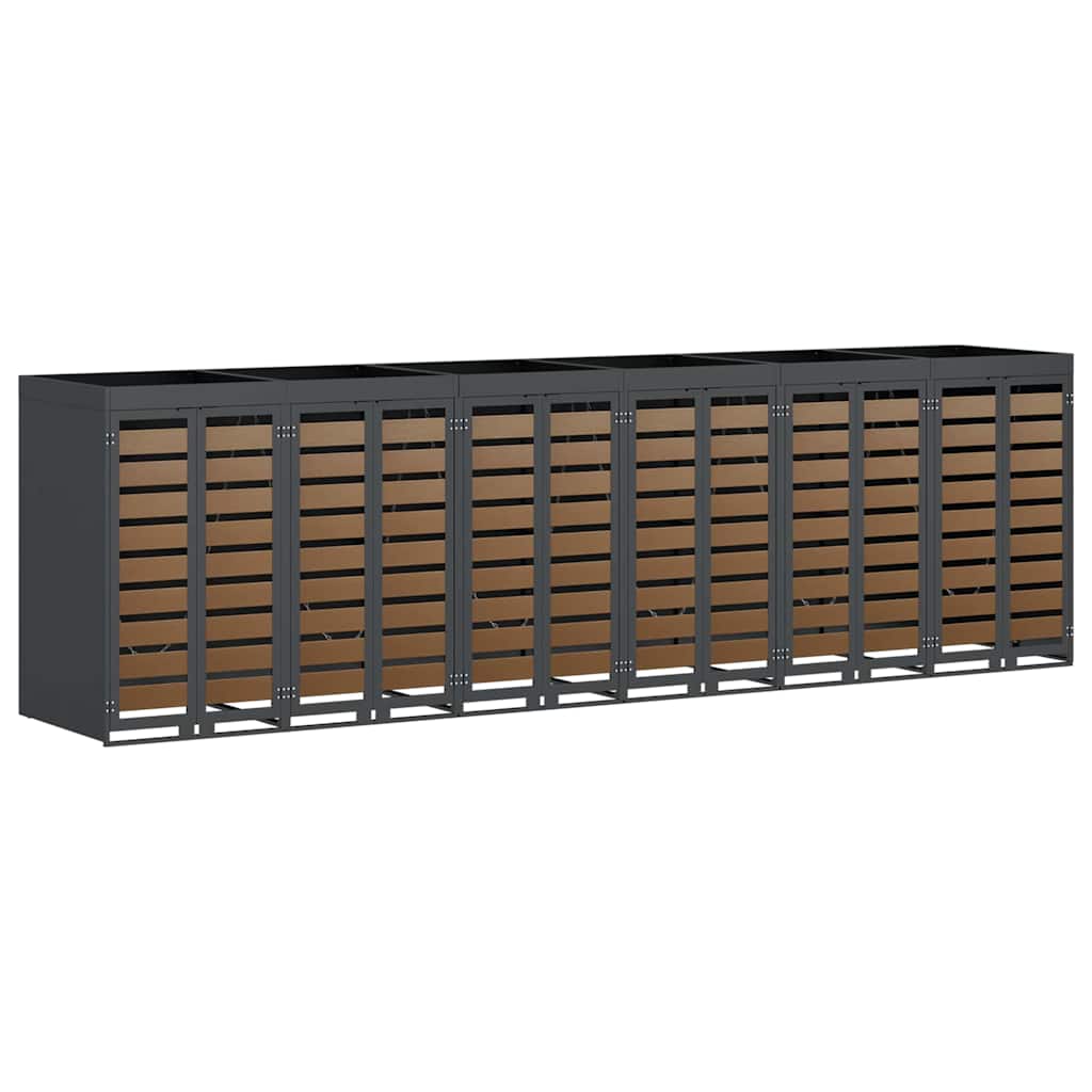 vidaXL Przechowalnia na 3 kosze na odpady 340 x 77.5 x 115.5 cm Stal