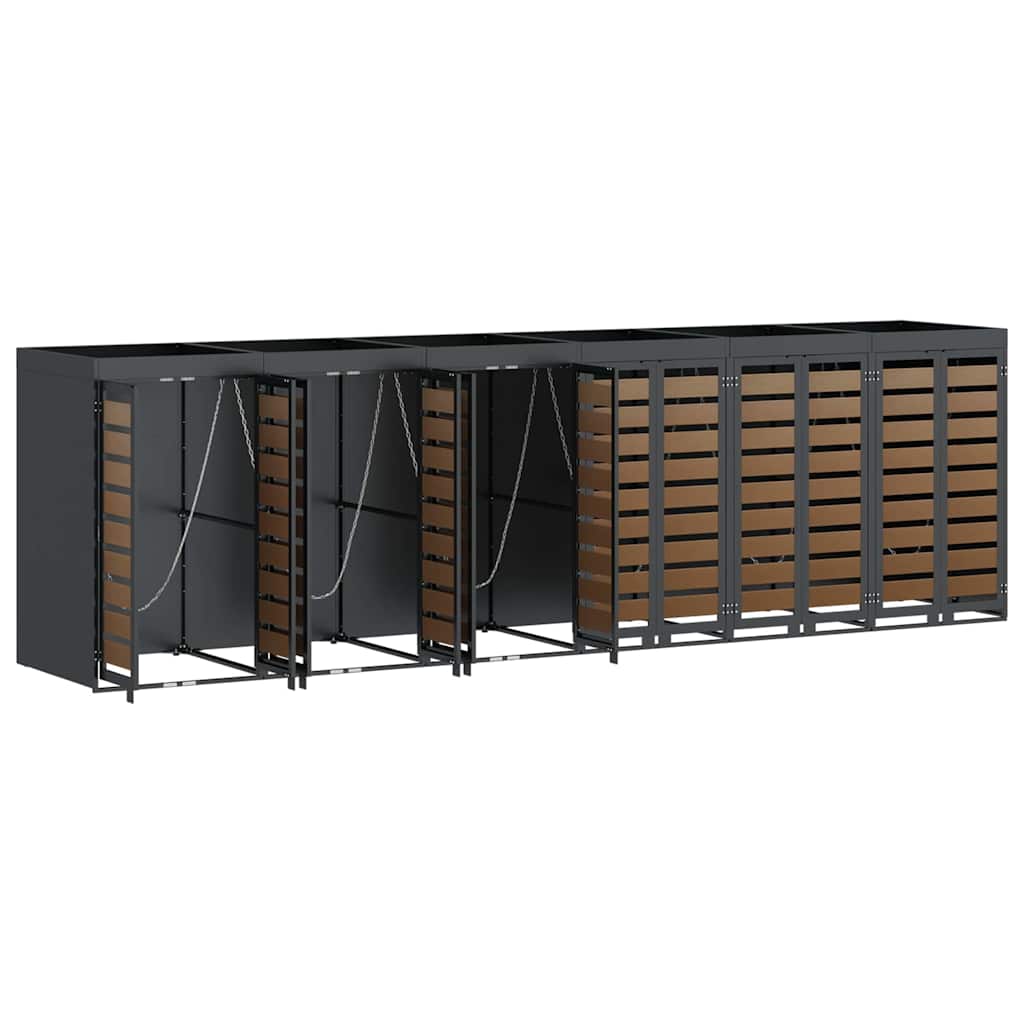 vidaXL Przechowalnia na 3 kosze na odpady 340 x 77.5 x 115.5 cm Stal