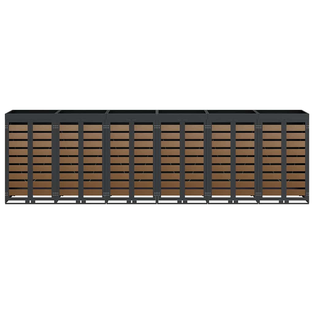 vidaXL Przechowalnia na 3 kosze na odpady 340 x 77.5 x 115.5 cm Stal