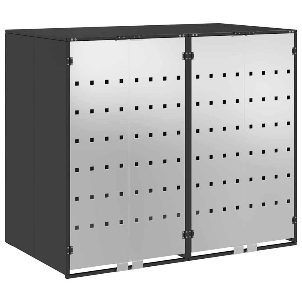 vidaXL Przechowalnia na 3 kosze na odpady 340 x 77.5 x 115.5 cm Stal
