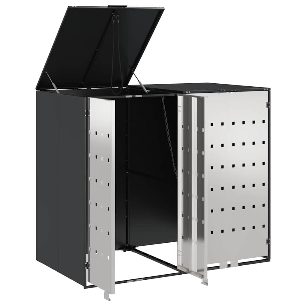 vidaXL Przechowalnia na 3 kosze na odpady 340 x 77.5 x 115.5 cm Stal