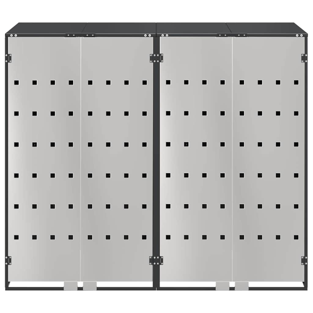 vidaXL Przechowalnia na 3 kosze na odpady 340 x 77.5 x 115.5 cm Stal