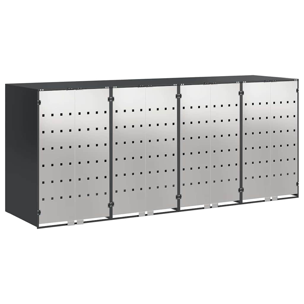 vidaXL Przechowalnia na 3 kosze na odpady 340 x 77.5 x 115.5 cm Stal