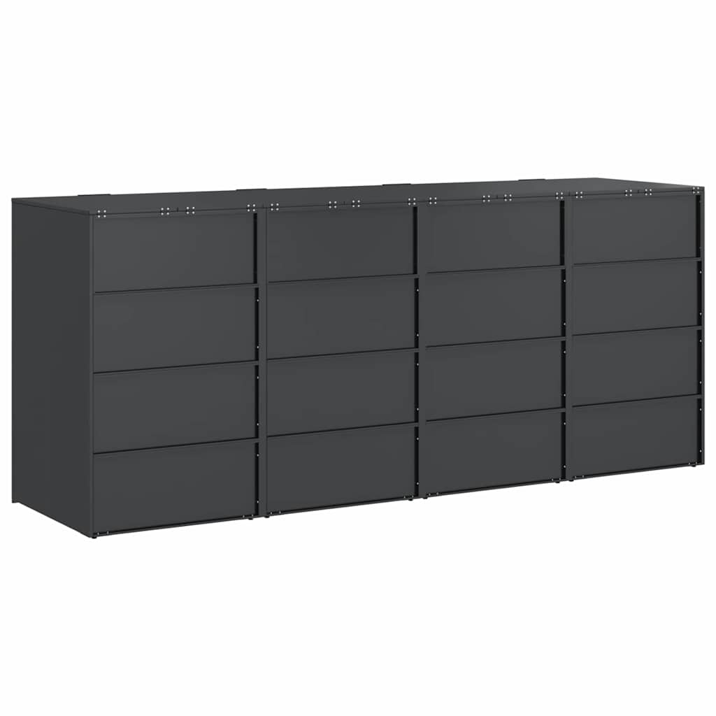 vidaXL Przechowalnia na 3 kosze na odpady 340 x 77.5 x 115.5 cm Stal