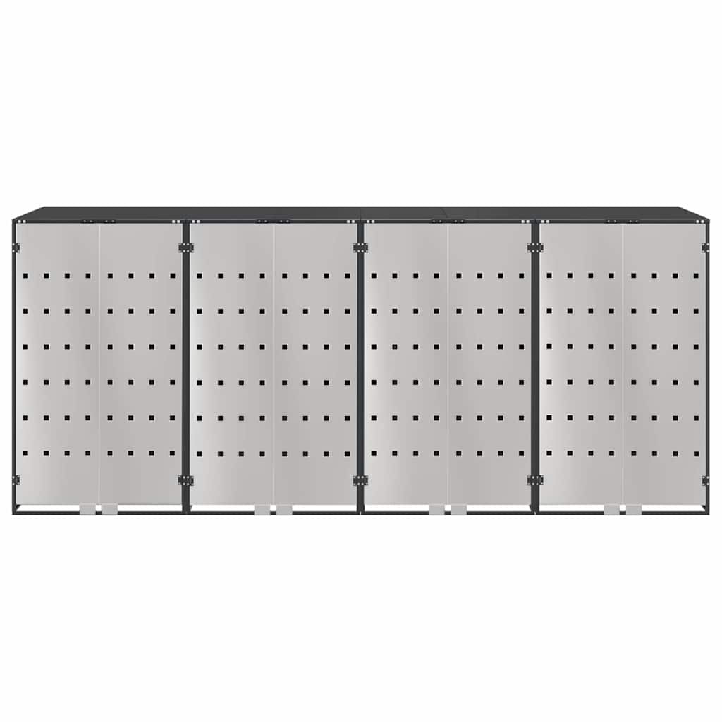 vidaXL Przechowalnia na 3 kosze na odpady 340 x 77.5 x 115.5 cm Stal