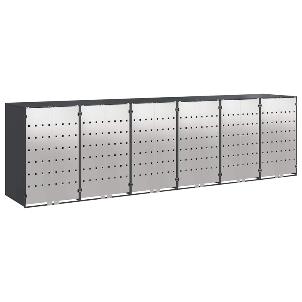 vidaXL Przechowalnia na 3 kosze na odpady 340 x 77.5 x 115.5 cm Stal