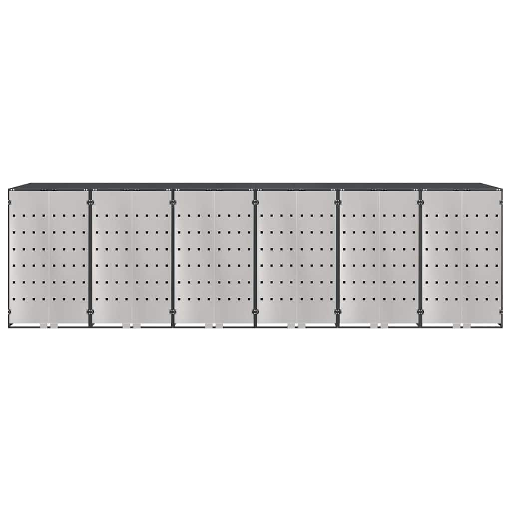 vidaXL Przechowalnia na 3 kosze na odpady 340 x 77.5 x 115.5 cm Stal