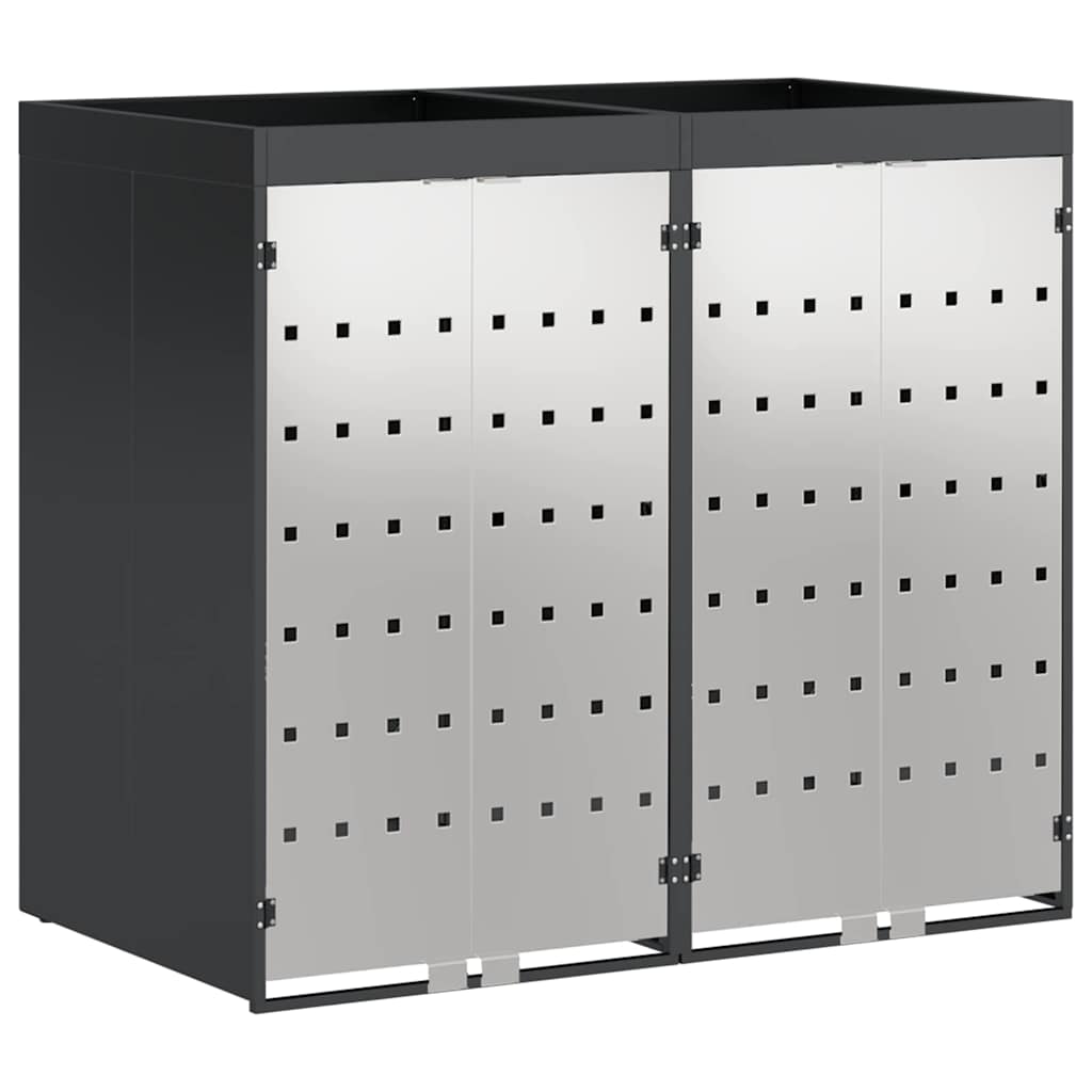 vidaXL Przechowalnia na 3 kosze na odpady 340 x 77.5 x 115.5 cm Stal