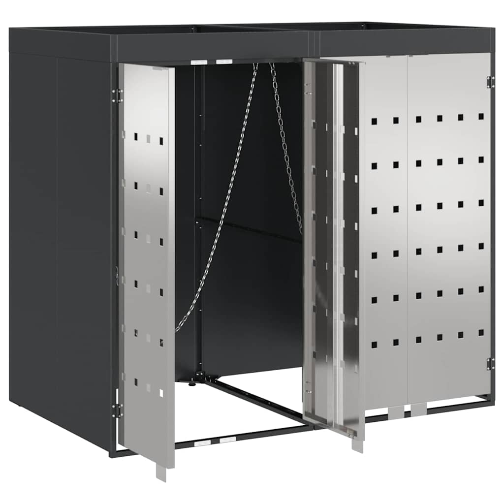 vidaXL Przechowalnia na 3 kosze na odpady 340 x 77.5 x 115.5 cm Stal