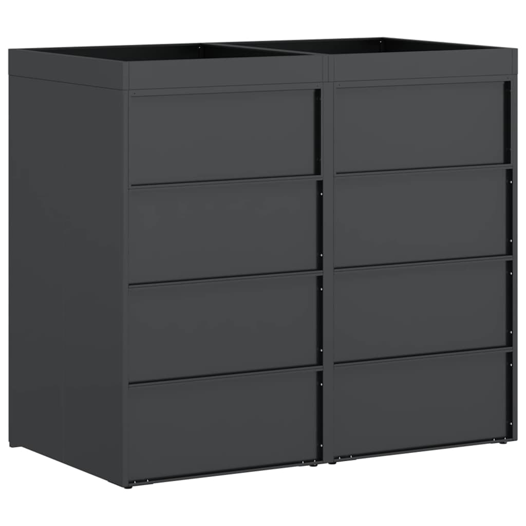 vidaXL Przechowalnia na 3 kosze na odpady 340 x 77.5 x 115.5 cm Stal