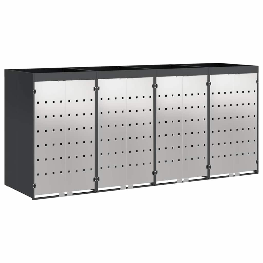 vidaXL Przechowalnia na 3 kosze na odpady 340 x 77.5 x 115.5 cm Stal