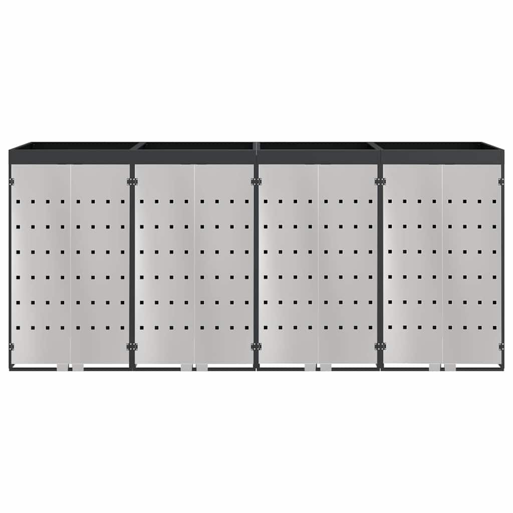 vidaXL Przechowalnia na 3 kosze na odpady 340 x 77.5 x 115.5 cm Stal