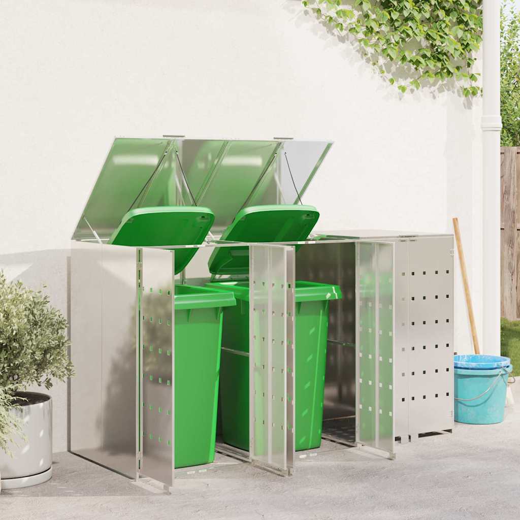 vidaXL Przechowalnia na 3 kosze na odpady 340 x 77.5 x 115.5 cm