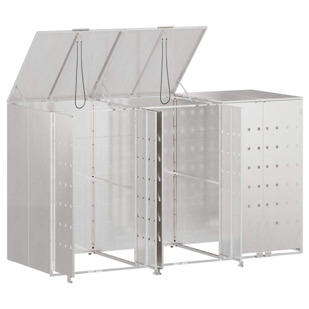 vidaXL Przechowalnia na 3 kosze na odpady 340 x 77.5 x 115.5 cm