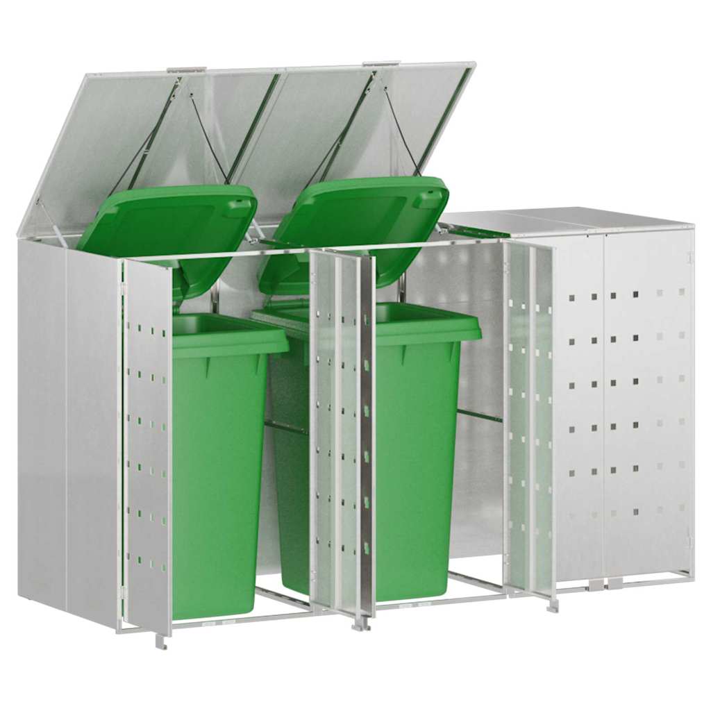 vidaXL Przechowalnia na 3 kosze na odpady 340 x 77.5 x 115.5 cm