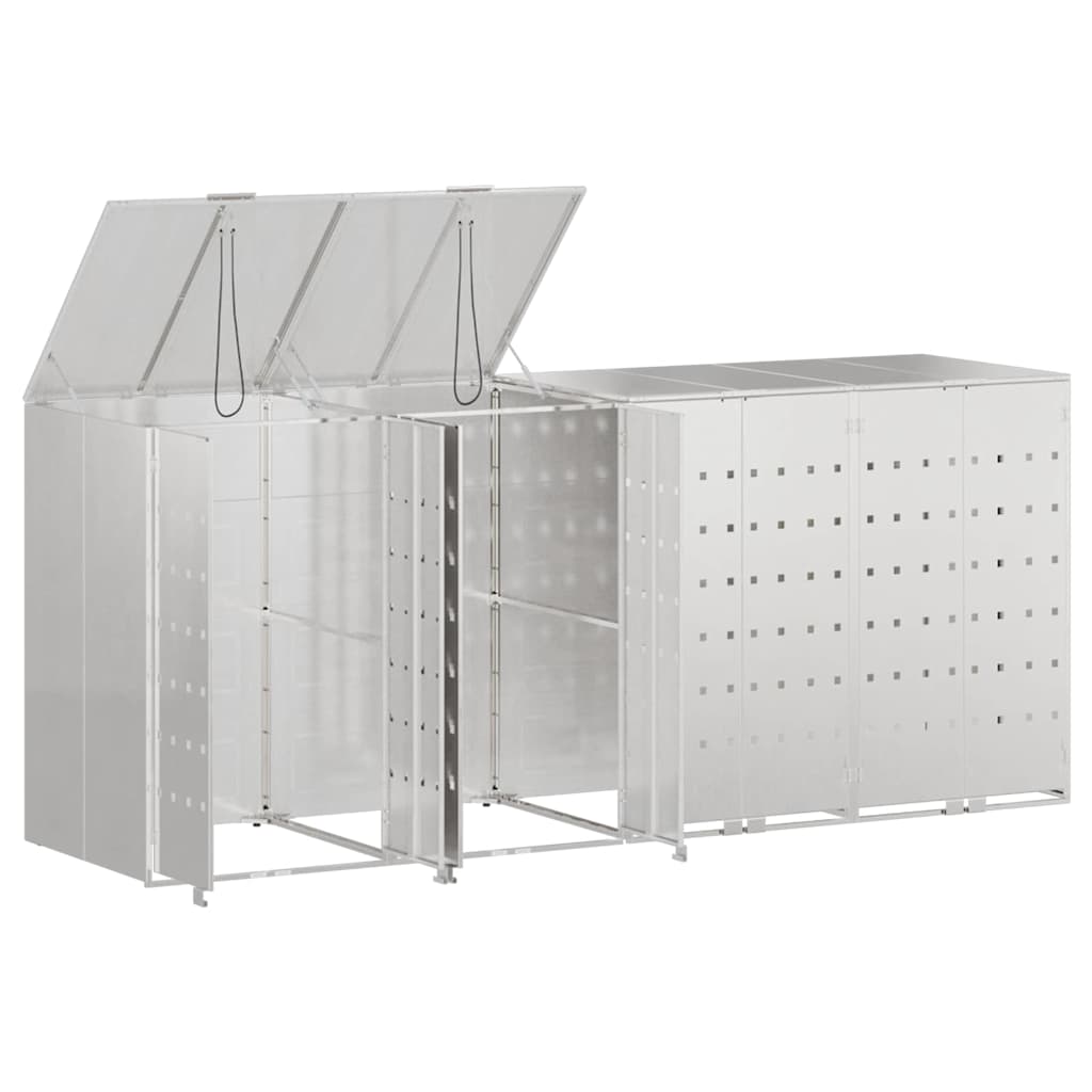 vidaXL Przechowalnia na 3 kosze na odpady 340 x 77.5 x 115.5 cm