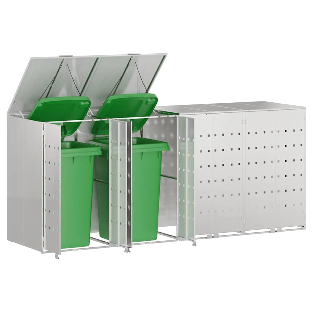 vidaXL Przechowalnia na 3 kosze na odpady 340 x 77.5 x 115.5 cm
