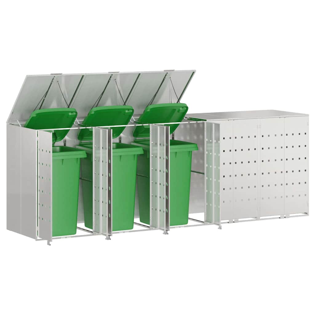 vidaXL Przechowalnia na 3 kosze na odpady 340 x 77.5 x 115.5 cm