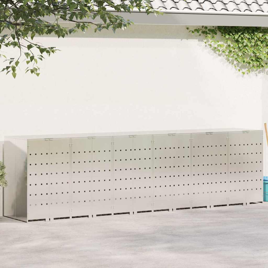 vidaXL Przechowalnia na 3 kosze na odpady 340 x 77.5 x 115.5 cm