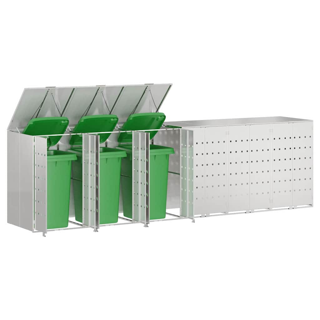 vidaXL Przechowalnia na 3 kosze na odpady 340 x 77.5 x 115.5 cm