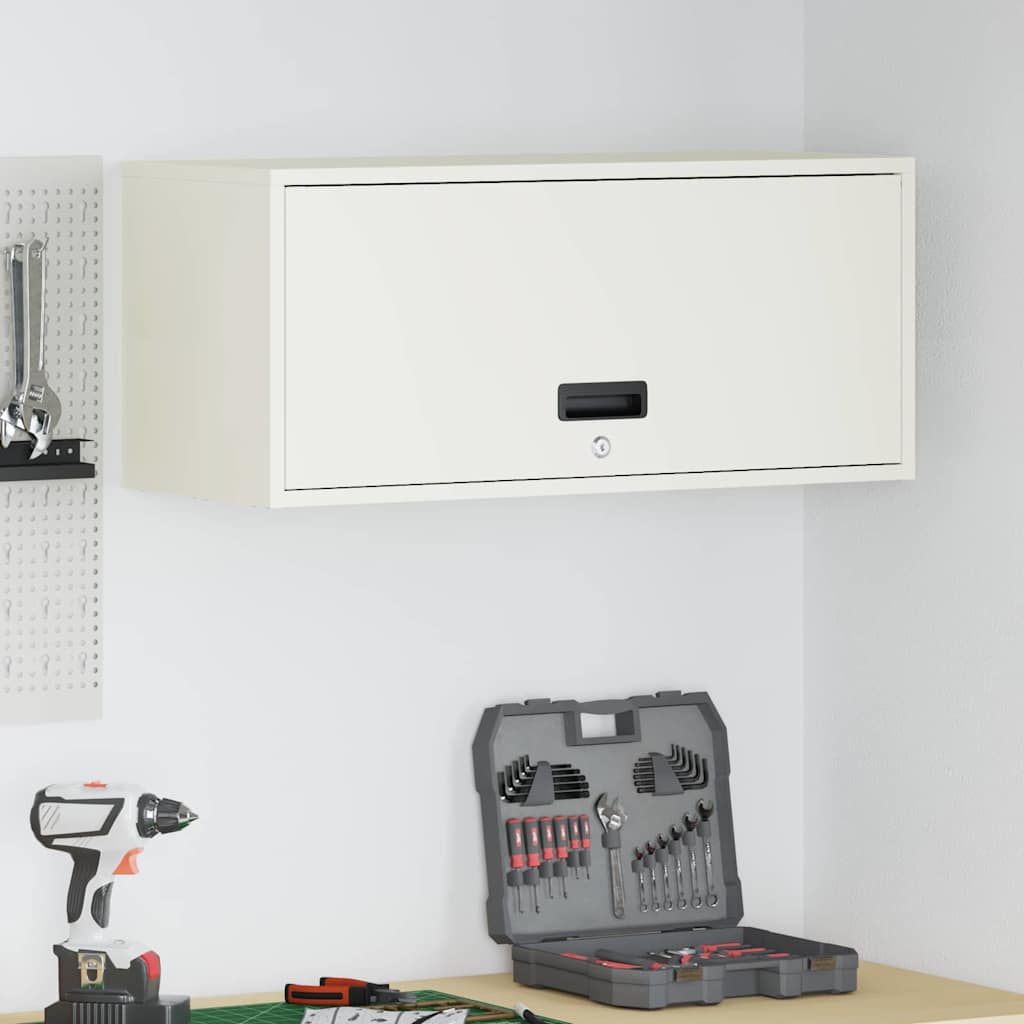 vidaXL Szafka ścienna do garażu Biały 80 x 33 x 35 cm