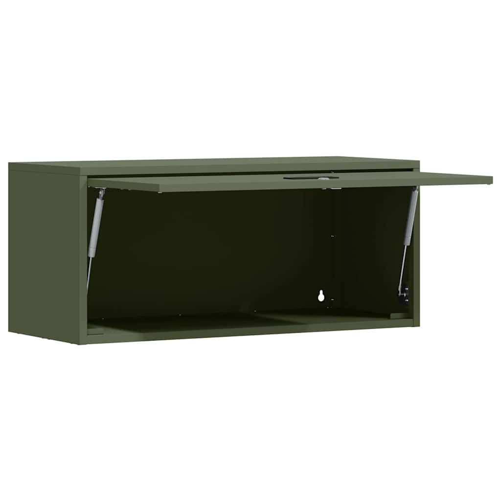 vidaXL Szafka ścienna do garażu oliwkowy 80 x 33 x 35 cm