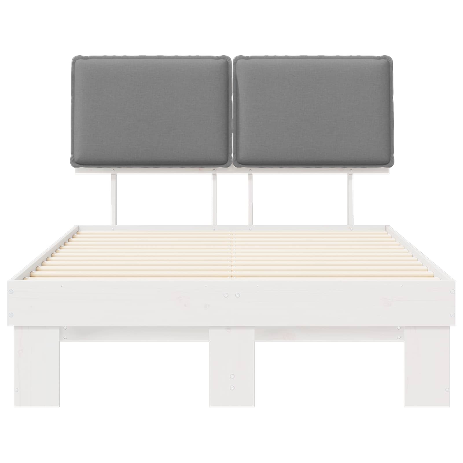 vidaXL Ramka łóżka z tapicerowanym wezgłowiem Jasnoszary 120 x 200 cm