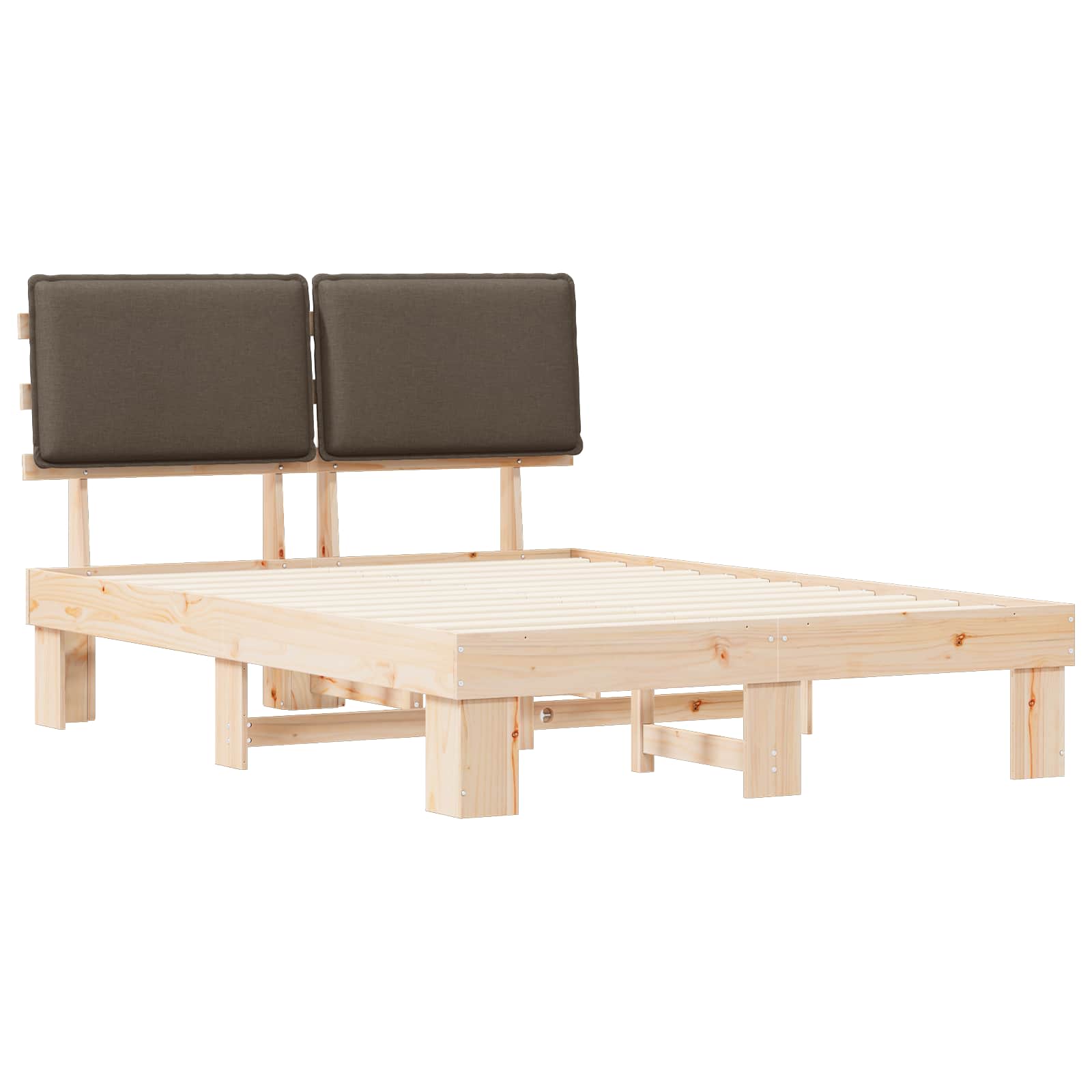 vidaXL Ramka łóżka z tapicerowanym wezgłowiem Ciemnoszary 140 x 190 cm