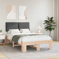 vidaXL Ramka łóżka z tapicerowanym wezgłowiem Ciemnoszary 120 x 190 cm