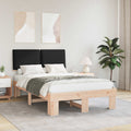 vidaXL Ramka łóżka z tapicerowanym wezgłowiem Czarny 120 x 190 cm