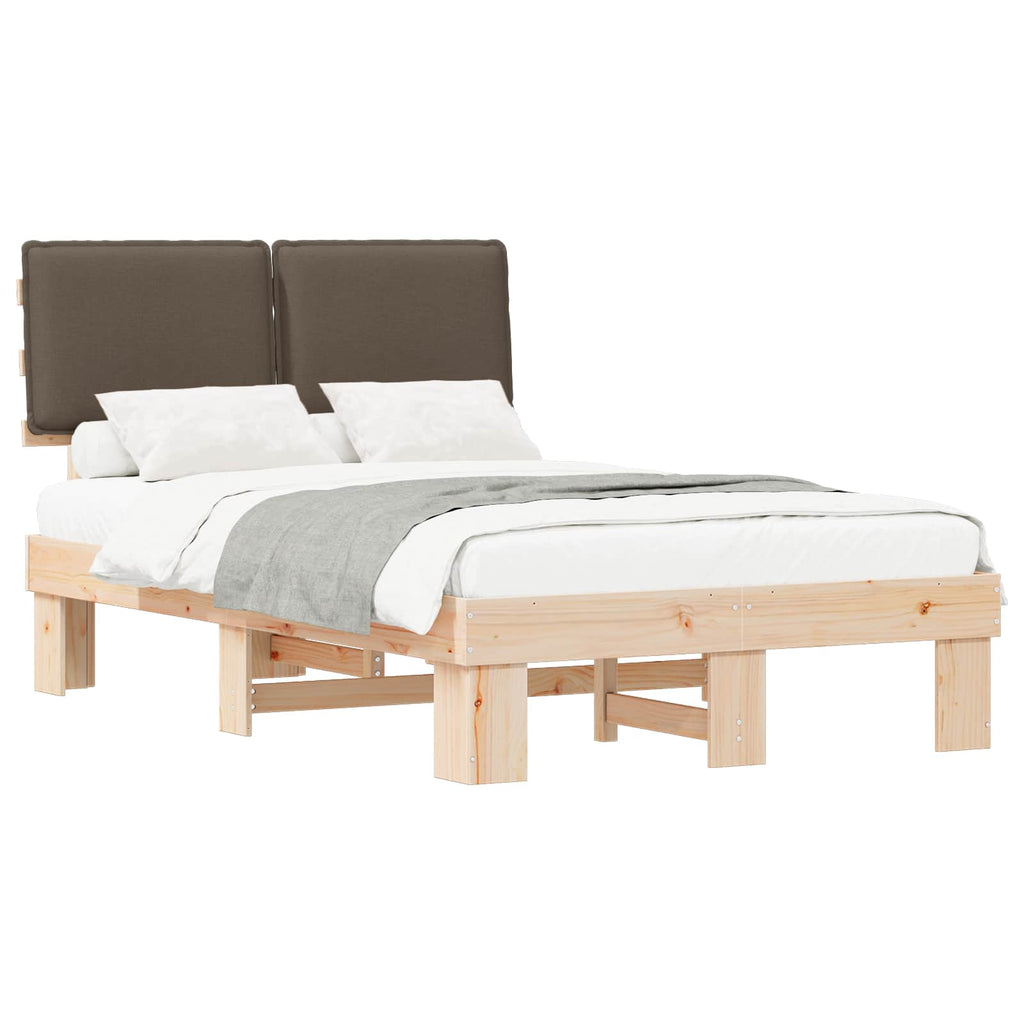 vidaXL Ramka łóżka z tapicerowanym wezgłowiem Ciemnoszary 120 x 190 cm