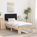 vidaXL Ramka łóżka z tapicerowanym wezgłowiem Czarny 100 x 200 cm