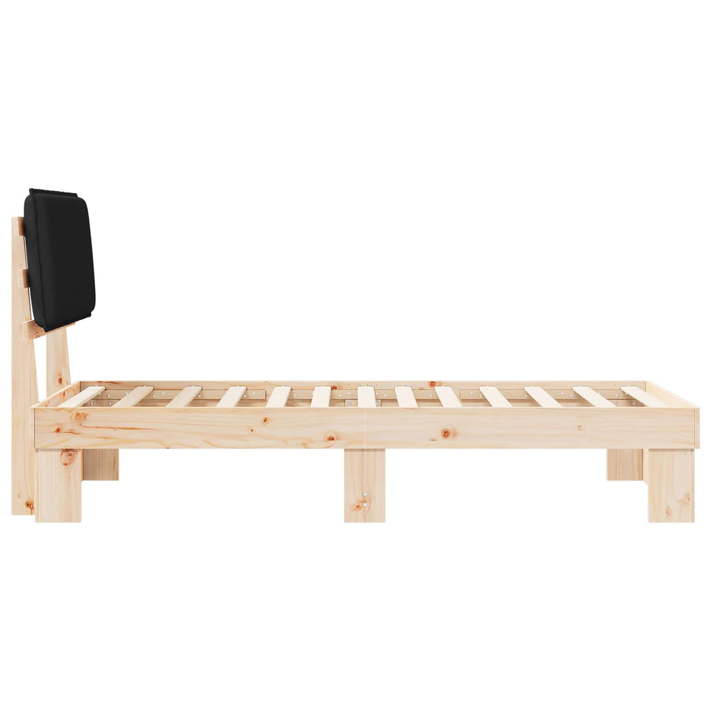 vidaXL Ramka łóżka z tapicerowanym wezgłowiem Czarny 100 x 200 cm