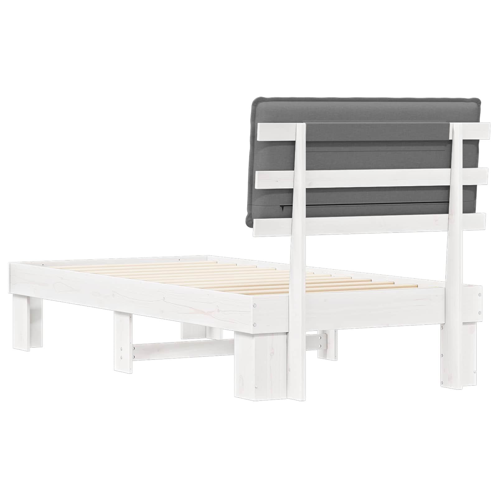 vidaXL Ramka łóżka z tapicerowanym wezgłowiem Jasnoszary 90 x 200 cm