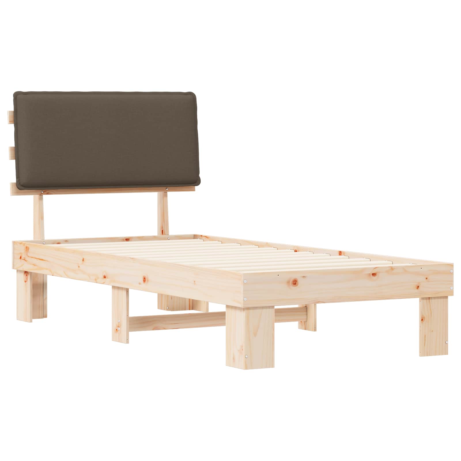 vidaXL Ramka łóżka z tapicerowanym wezgłowiem Ciemnoszary 80 x 200 cm