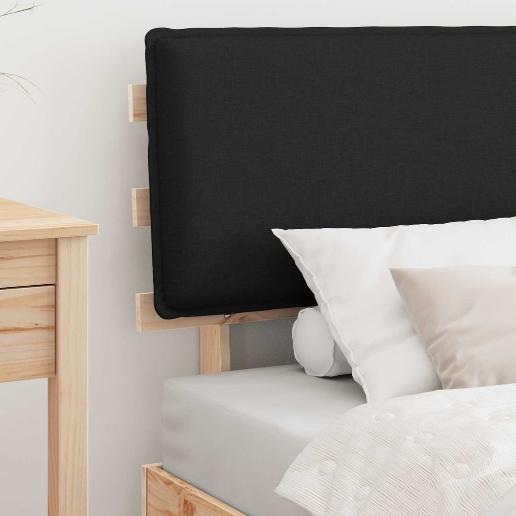vidaXL Ramka łóżka z tapicerowanym wezgłowiem Czarny 75 x 190 cm