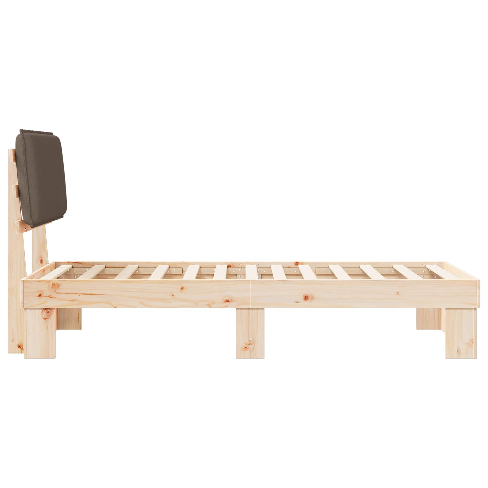 vidaXL Ramka łóżka z tapicerowanym wezgłowiem Ciemnoszary 75 x 190 cm