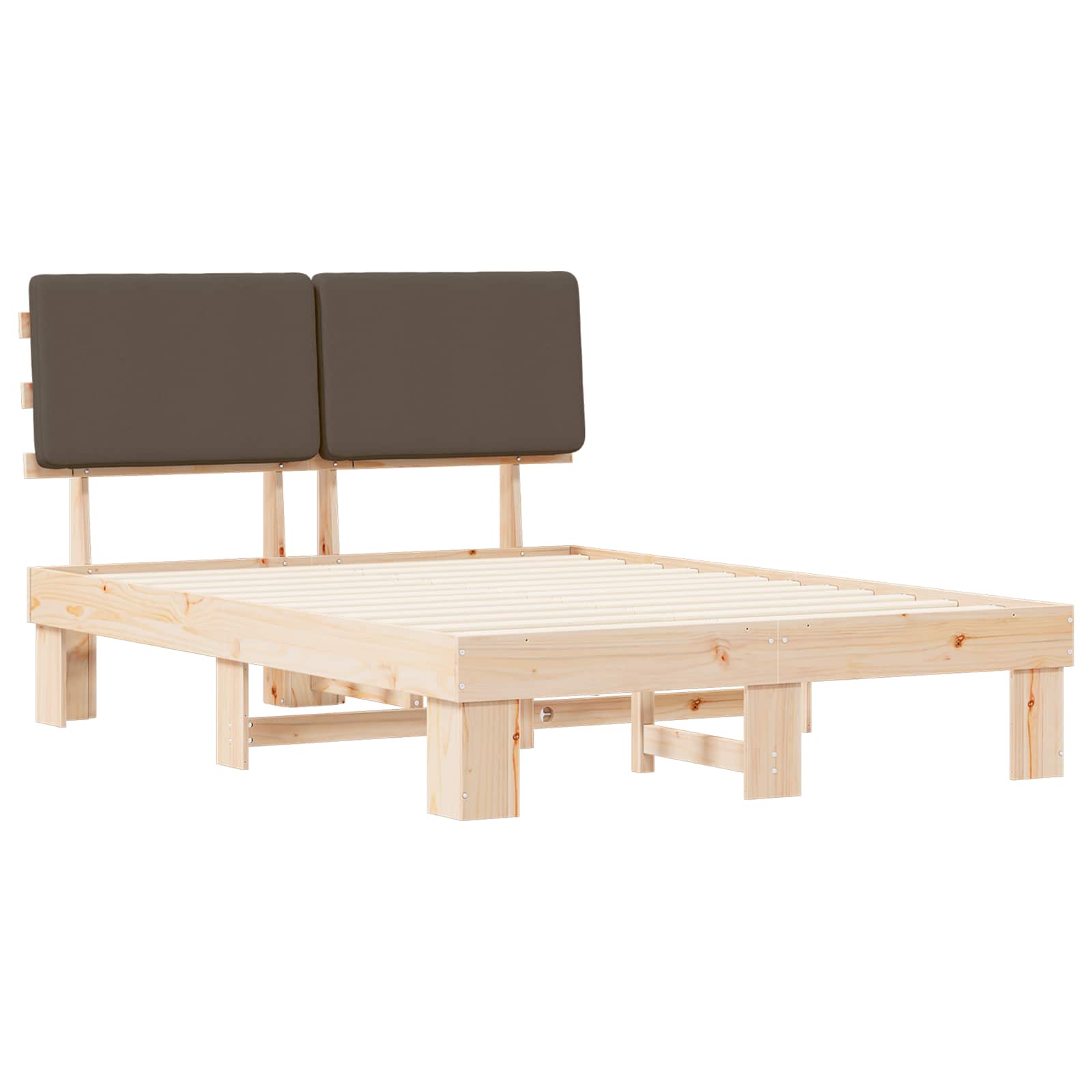 vidaXL Ramka łóżka z tapicerowanym wezgłowiem Ciemnoszary 150 x 200 cm