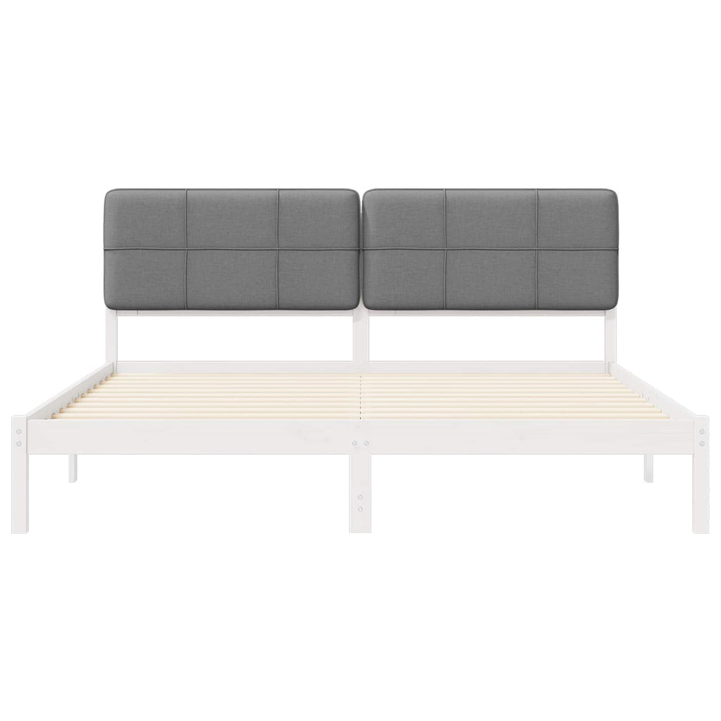 vidaXL Ramka łóżka z tapicerowanym wezgłowiem Jasnoszary 120 x 200 cm