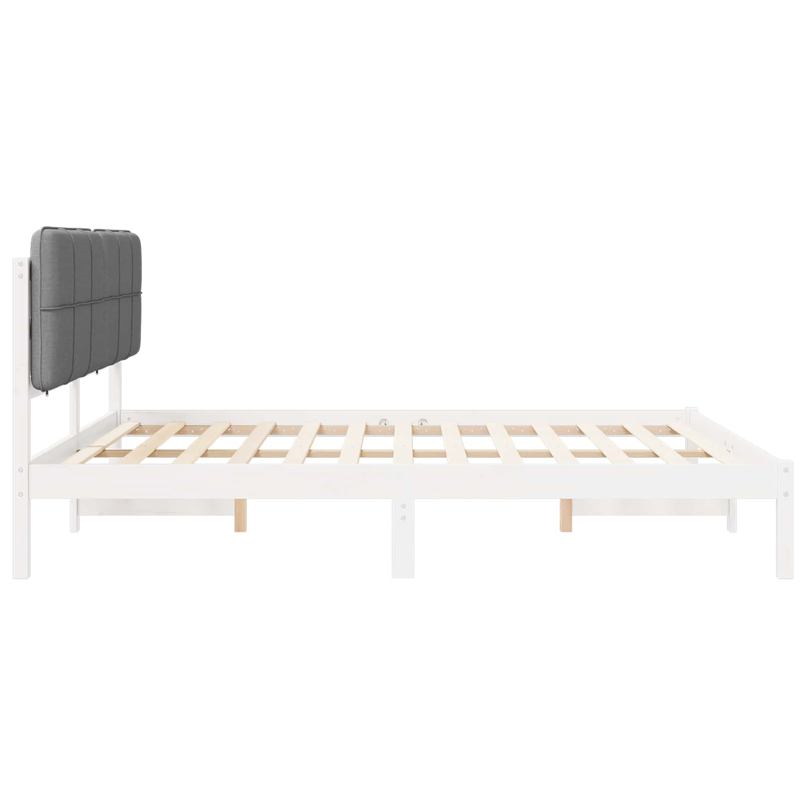 vidaXL Ramka łóżka z tapicerowanym wezgłowiem Jasnoszary 120 x 200 cm