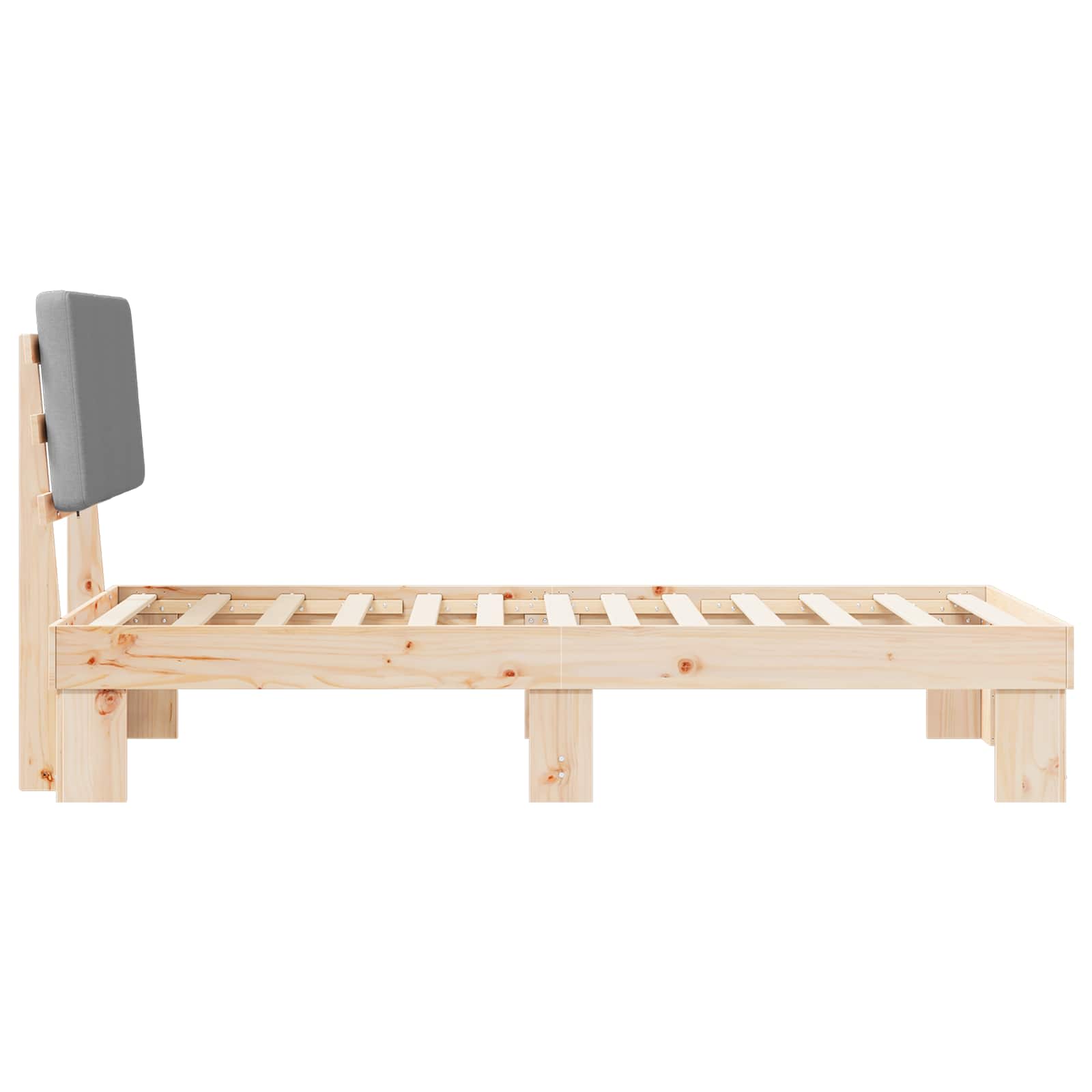 vidaXL Ramka łóżka z tapicerowanym wezgłowiem Jasnoszary 100 x 200 cm