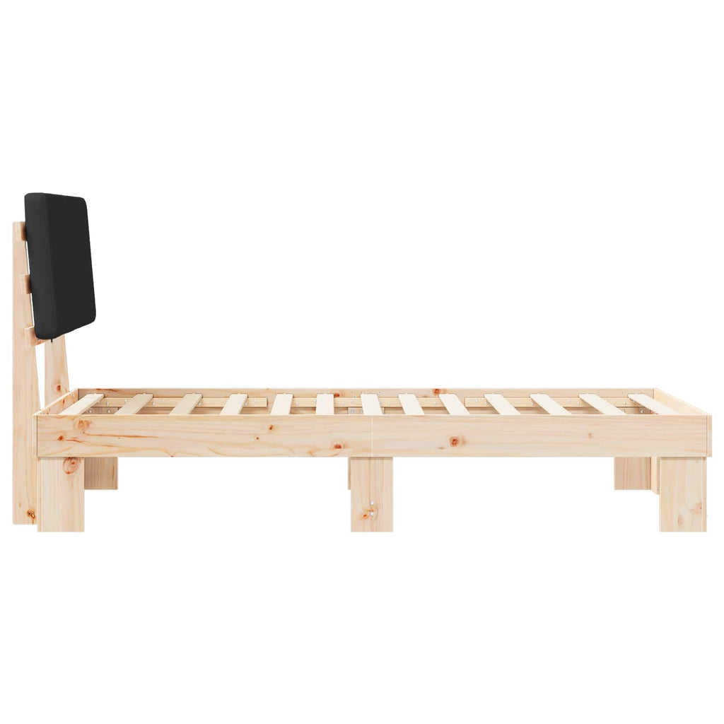 vidaXL Ramka łóżka z tapicerowanym wezgłowiem Czarny 100 x 200 cm