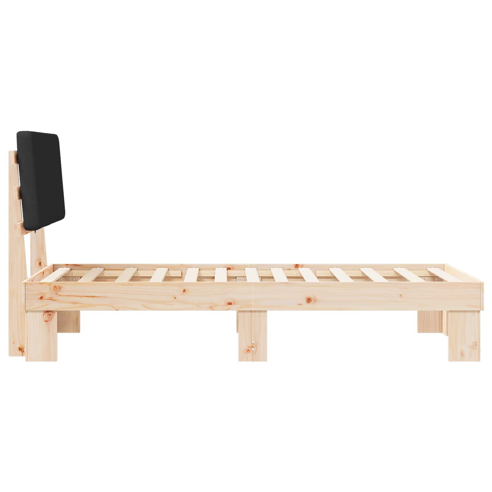 vidaXL Ramka łóżka z tapicerowanym wezgłowiem Czarny 100 x 200 cm