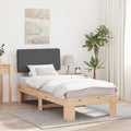 vidaXL Ramka łóżka z tapicerowanym wezgłowiem Ciemnoszary 75 x 190 cm